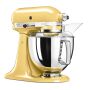 KitchenAid Artisan 4,8 Liter KSM175 Sallys Spar-Set mit Sieb mit digitaler Waage & Fleischwolf - PASTELLGELB