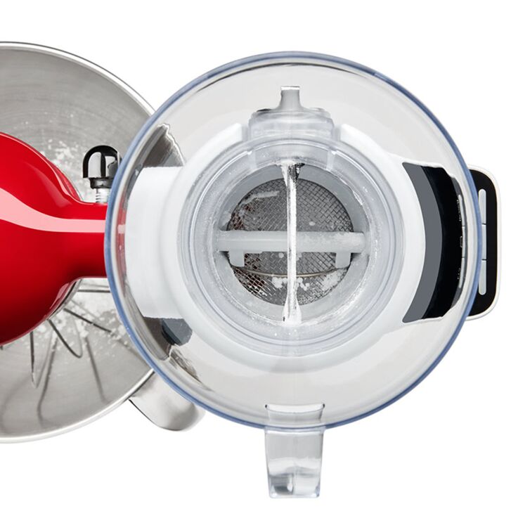 KitchenAid Artisan 4,8 Liter KSM185 Sallys Spar-Set mit Sieb mit digitaler Waage & Fleischwolf - LIEBESAPFEL ROT