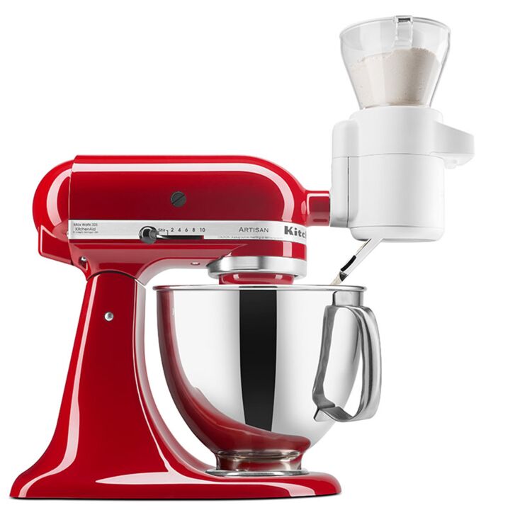 KitchenAid Artisan 4,8 Liter KSM185 Sallys Spar-Set mit Sieb mit digitaler Waage & Fleischwolf - EMPIRE ROT