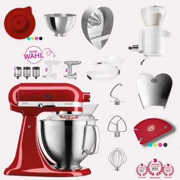 KitchenAid Artisan 4,8 Liter KSM185 Sallys Spar-Set mit...