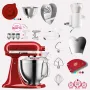 KitchenAid Artisan 4,8 Liter KSM185 Sallys Spar-Set mit Sieb mit digitaler Waage & Fleischwolf - EMPIRE ROT