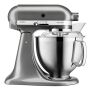 KitchenAid Artisan 4,8 Liter KSM185 Sallys Spar-Set mit Sieb mit digitaler Waage & Fleischwolf - MEDAILLON SILBER