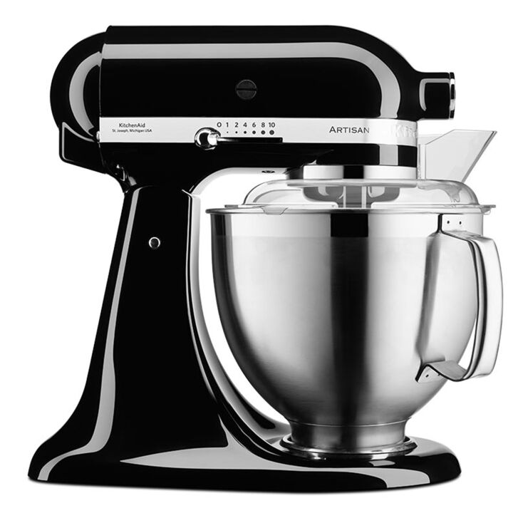 KitchenAid Artisan 4,8 Liter KSM185 Sallys Spar-Set mit Sieb mit digitaler Waage & Fleischwolf - ONYX SCHWARZ