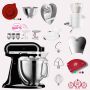 KitchenAid Artisan 4,8 Liter KSM185 Spar-Set mit Sieb mit digitaler Waage, Fleischwolf - ONYX SCHWARZ