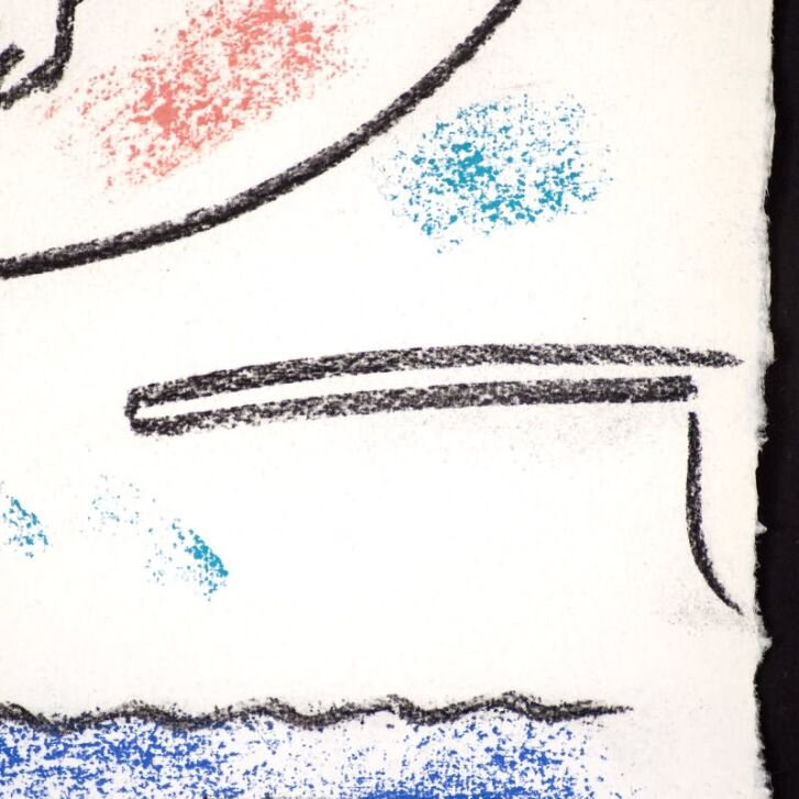 Helge Schneider - Original Kohlezeichnung "Sprung ins Wasser (nackend)" 30 x 41 cm, Unikat, handsigniert