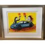 Udo Lindenberg Original Mischtechnik 2018 "Panic Porsche Power" Unikat / handsigniert ca. 36 x 47 cm