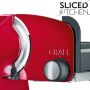 GRAEF M94 Allesschneider - Liebesapfel Rot - Sliced Kitchen - Vollmetall - MiniSlice-Aufsatz - Messerschärfer - Pflegeset