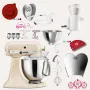 KitchenAid Artisan 4,8 Liter KSM175 Sallys Spar-Set mit Sieb mit digitaler Waage & Fleischwolf - CREME