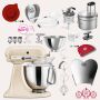 KitchenAid Artisan 4,8 Liter KSM175 Sallys Spar-Set mit Food Processor & Fleischwolf - CREME