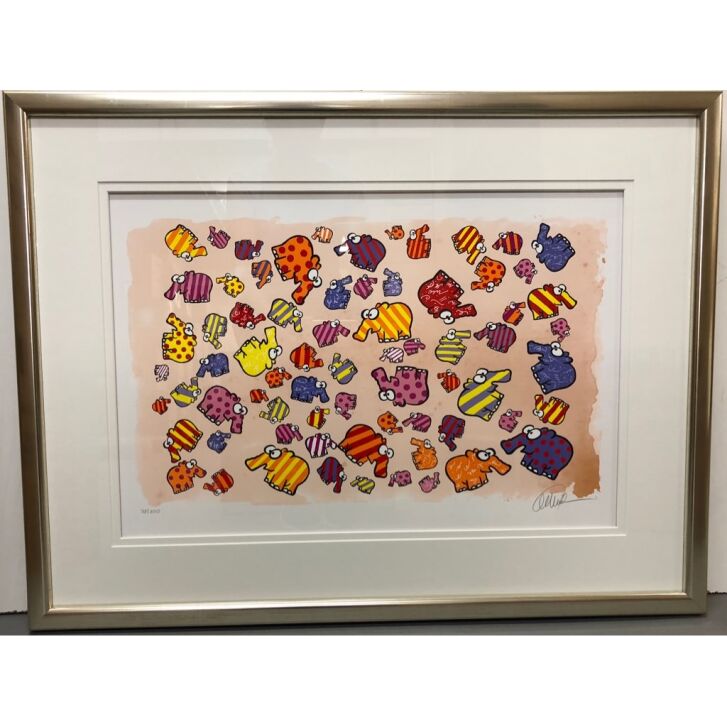 Otto Waalkes Original Siebdruck "Bunte Wäsche" 2018  limitiert handsigniert 68 x 44 cm