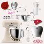 KitchenAid Artisan 4,8 Liter KSM175 Sallys Spar-Set mit Sieb mit digitaler Waage & Fleischwolf - FRESH LINEN