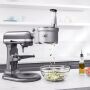 KitchenAid Artisan 6,9 Liter Spar-Set mit Food Processor, Fleischwolf und Profi-Spritzschutz "Zuhälter"- Medaillon Silber