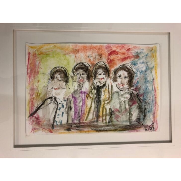 Francis Fulton-Smith "Sgt. Peppers Lonely Hearts Club Band" Mischtechnik auf Papier, Unikat, handsigniert inkl. Rahmen