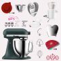 KitchenAid Artisan 4,8 Liter KSM185 Spar-Set mit Sieb mit digitaler Waage, Fleischwolf - PEBBLED PALM / PALMENSTRAND