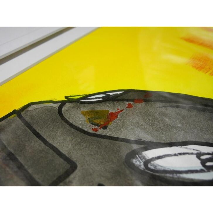 Udo Lindenberg Original Aquarell 2014 "Panic Porsche Power - schwarz" ca. 72 x 60 / Unikat