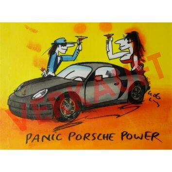 Udo Lindenberg Original Aquarell 2014 "Panic Porsche...