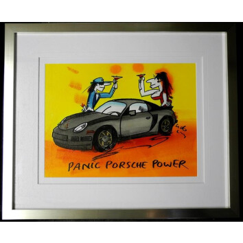 Udo Lindenberg Original Aquarell 2014 "Panic Porsche...