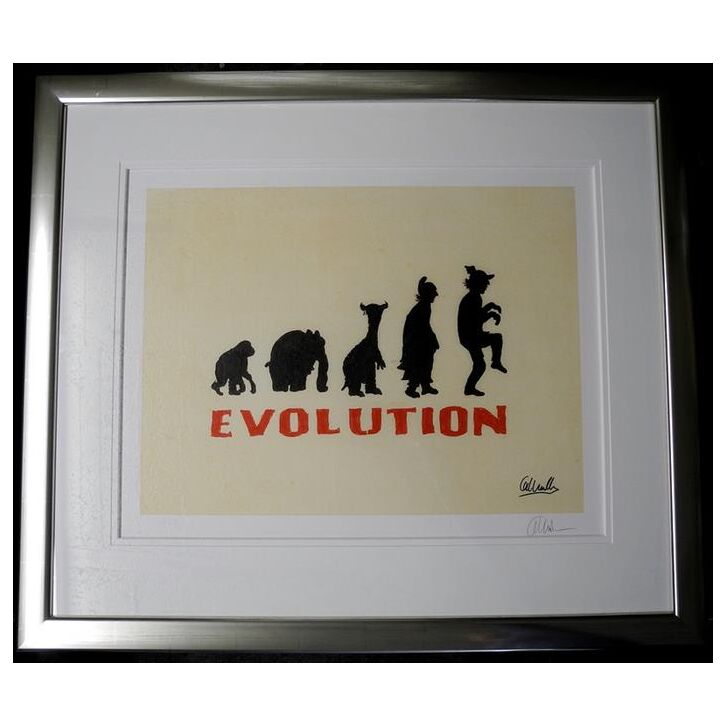 Otto Waalkes Original Farblithografie "Evolution" 2014 handsigniert und limitiert 62 x 49 cm