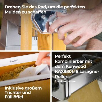Kenwood KAX93.A0ME Fabricateur De Ravioli - Accessoire Ravioli Faits Maison Pour Robot Chef Et KMix En Acier Inoxydable