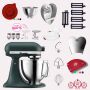 KitchenAid Artisan 4,8 Liter KSM185 Sallys Spar-Set Pasta Deluxe mit 5-teiligem Nudelwalzen-Set & Fleischwolf - PEBBLED PALM / PALMENSTRAND