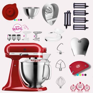 KitchenAid Artisan 4,8 Liter KSM185 Sallys Spar-Set Pasta...