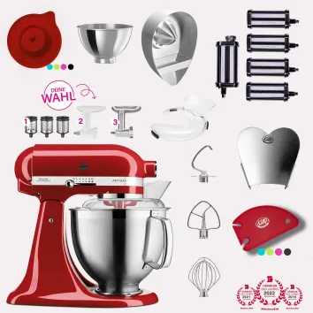 KitchenAid Artisan 4,8 Liter KSM185 Sallys Spar-Set Pasta...