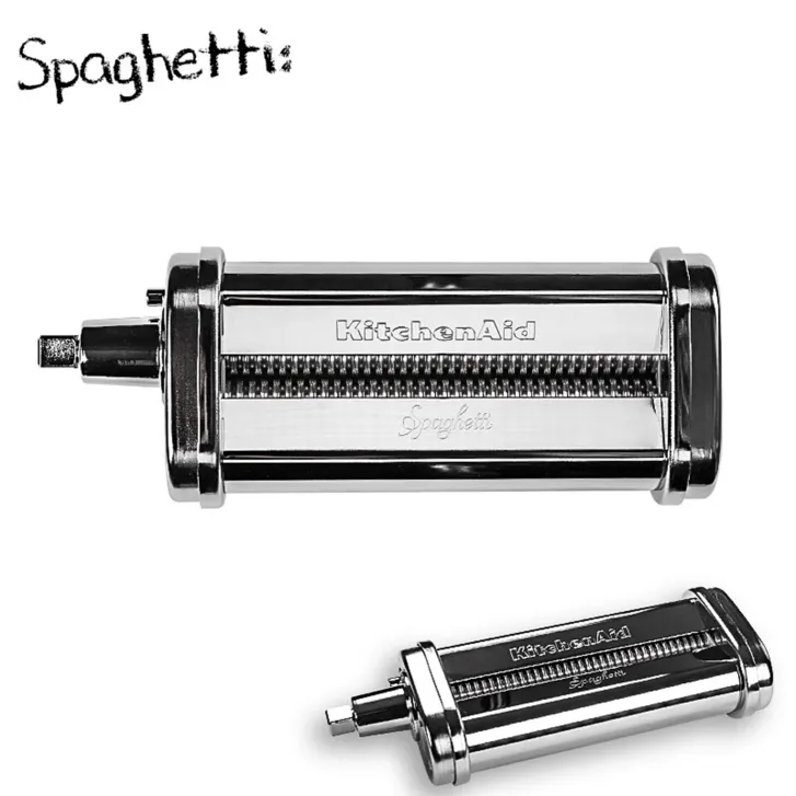 KitchenAid Artisan 4,8 Liter KSM185 Sallys Spar-Set Pasta Deluxe mit 5-teiligem Nudelwalzen-Set & Fleischwolf - LIEBESAPFEL ROT