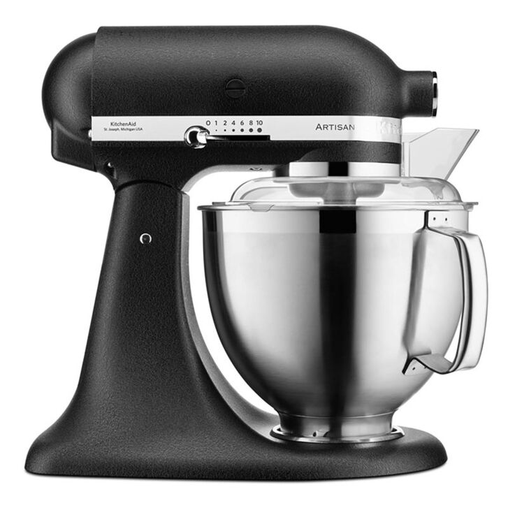 KitchenAid Artisan 4,8 Liter KSM185 Sallys Spar-Set Pasta Deluxe mit 5-teiligem Nudelwalzen-Set & Fleischwolf - GUSSEISEN SCHWARZ