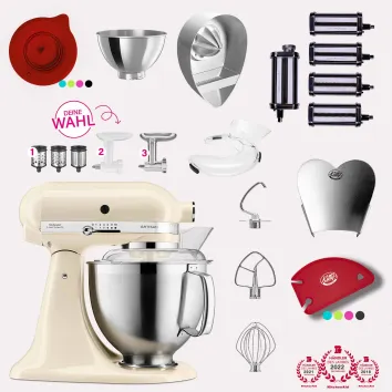 KitchenAid Artisan 4,8 Liter KSM185 Sallys Spar-Set Pasta...