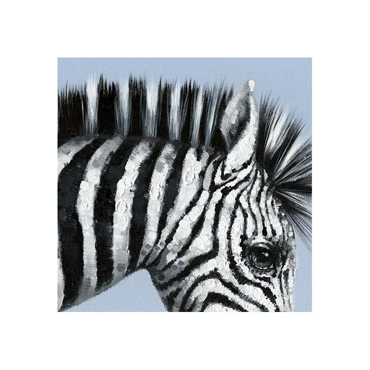 "Zebra und Vögel" handveredelter Druck auf Leinwand 120 x 120 cm