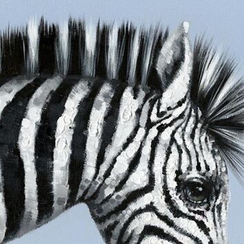 "Zebra und Vögel" handveredelter Druck auf...