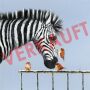 "Zebra und Vögel" handveredelter Druck auf Leinwand 120 x 120 cm