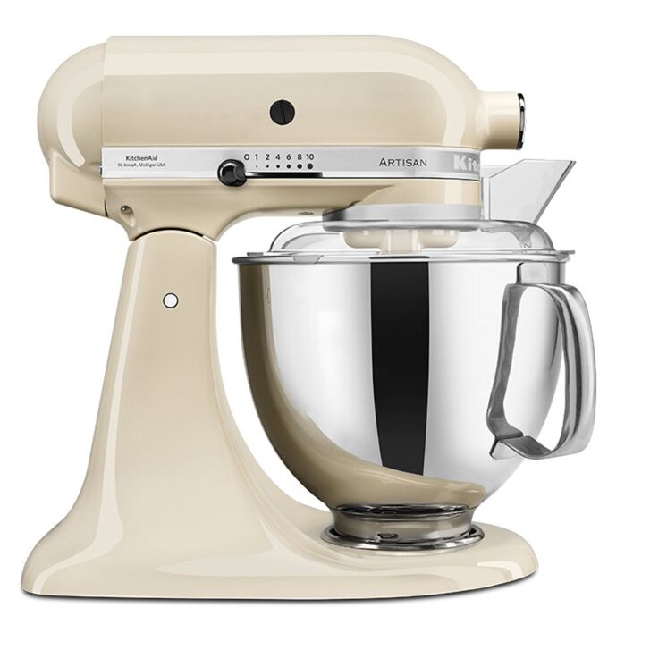 KitchenAid Artisan 4,8 Liter KSM175 Sallys Spar-Set Pasta Deluxe mit 5-teiligem Nudelwalzen-Set & Fleischwolf - CREME