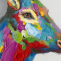 "Bunter Hirsch" handveredelter Druck auf Leinwand 90 x 120 cm