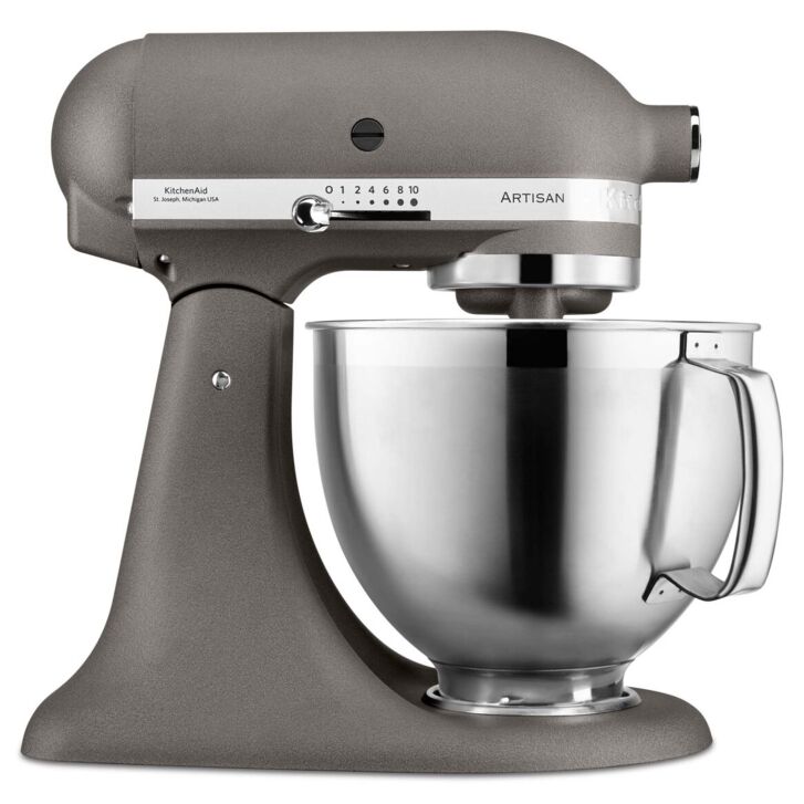 KitchenAid Artisan 4,8 Liter KSM185 Sallys Spar-Set Pasta Deluxe mit 5-teiligem Nudelwalzen-Set & Fleischwolf - IMPERIAL GREY
