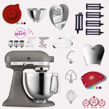 KitchenAid Artisan 4,8 Liter KSM185 Sallys Spar-Set Pasta...