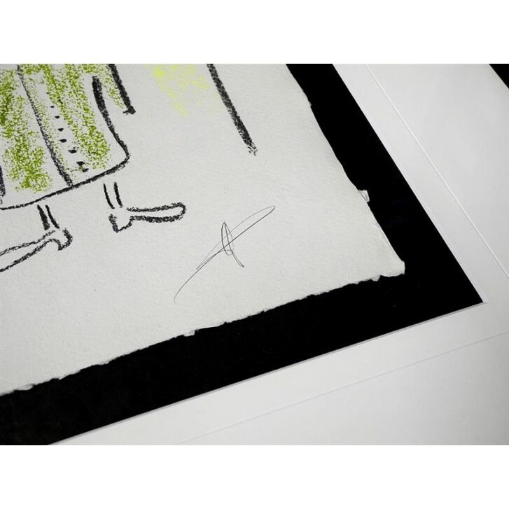 Helge Schneider - Original Kohlezeichnung "Der Tod kennt keine Socken" ca. 30 x 41 cm / Unikat
