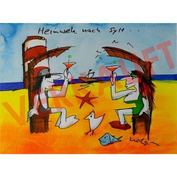 Udo Lindenberg Original Aquarell 2015 "Heimweh nach...