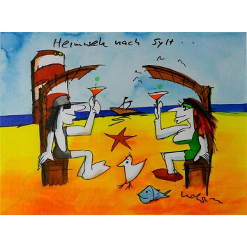Udo Lindenberg Original Aquarell 2015 "Heimweh nach...