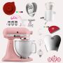 KitchenAid Artisan 4,8 Liter Limited Edition Spar-Set mit Sieb mit digitaler Waage, Fleischwolf - ROSE WHITE