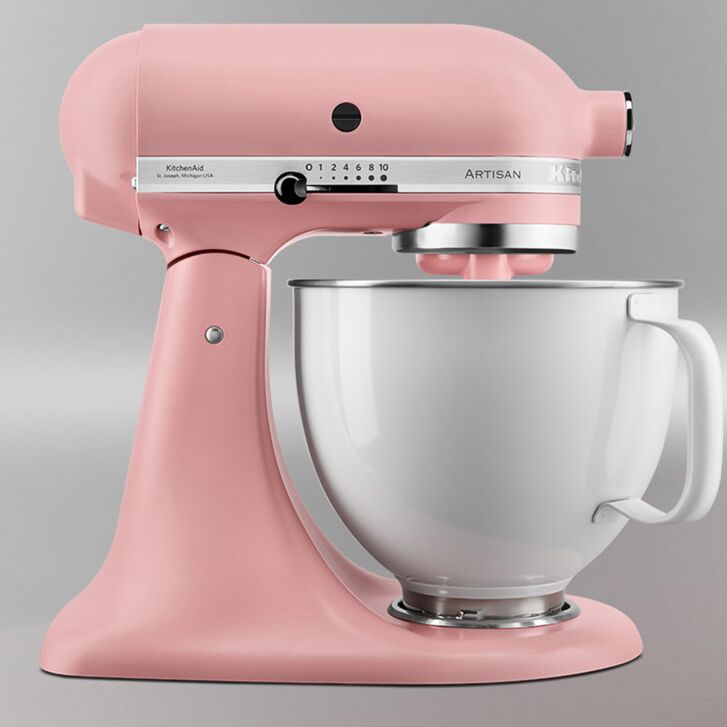 KitchenAid Artisan 4,8 Liter KSM156 Sallys Spar-Set mit Gemüseschneider & Fleischwolf - ROSE WHITE Sonderedition