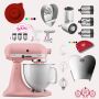 KitchenAid Artisan 4,8 Liter KSM156 Sallys Spar-Set mit Gemüseschneider & Fleischwolf - ROSE WHITE Sonderedition