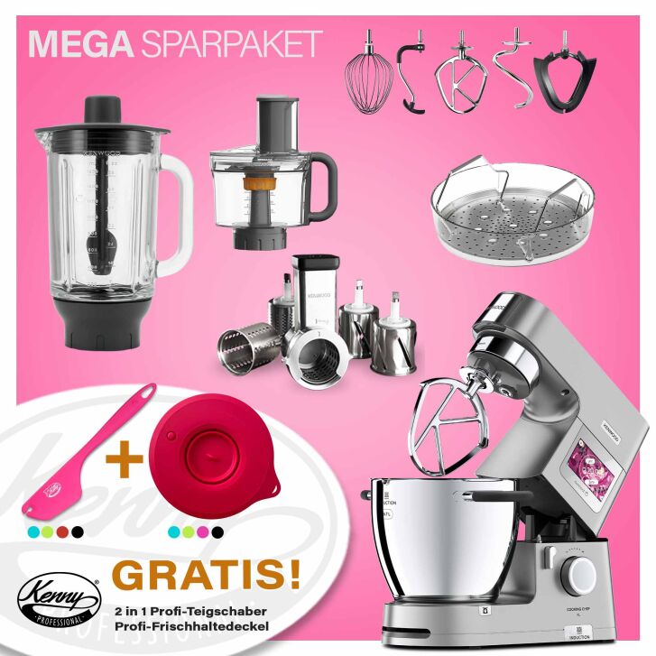 Kenwood Cooking Chef Silber XL Connect - Spar-Set Trommelraffel mit zweiter Kochschüssel