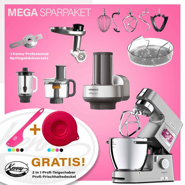 Kenwood Cooking Chef Silber XL Connect - Spar-Set Spiralschneider mit zweiter Kochschüssel