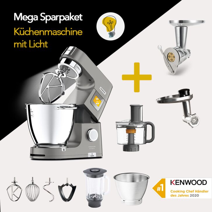 Kenwood Küchenmaschine Titanium Chef Patissier XL KWL90.594SI neustes Modell - Spar-Set Nudelpresse Pasta Fresca