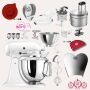 KitchenAid Artisan 4,8 Liter KSM175 Sallys Spar-Set mit Food Processor & Fleischwolf - WEISS