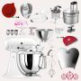 KitchenAid Artisan 4,8 Liter KSM175 Spar-Set mit Food Processor und Fleischwolf - WEISS