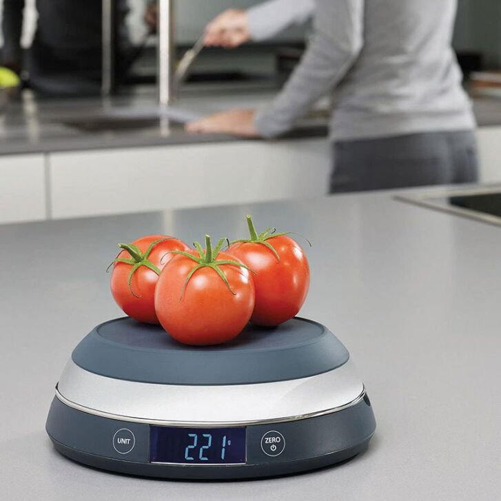 Original Joseph Joseph SwitchScale: 2 in 1 Digitalwaage mit Wendedeckel - GRAU