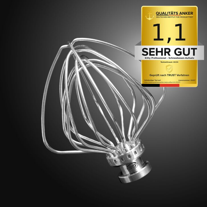 Kitty Professional Profi Edelstahl-Schneebesen Schaumschläger kompatibel mit KitchenAid 4,3 / 4,7 und 4,8 Liter
