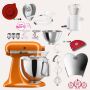 KitchenAid Artisan 4,8 Liter KSM175 Sallys Spar-Set mit Sieb mit digitaler Waage & Fleischwolf - HONEY